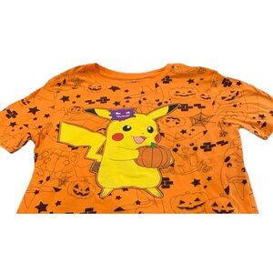 Pikachu Hybrid Apparel Boy's XL Pokemon Boys T Shirt Halloween Pumpkin